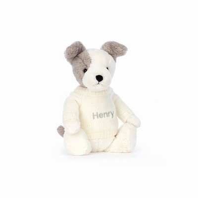 Jellycat Bashful Terrier with Cream Jumper UK | 14725ZOUQ